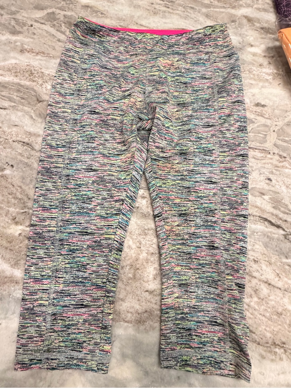 Love Nation Multicolor Space Dye Leggings M Pink Waistband